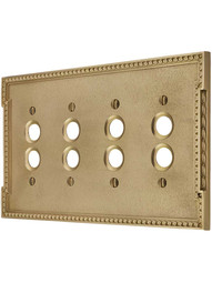 Neoclassical Quad Gang Push Button Switch Plate.