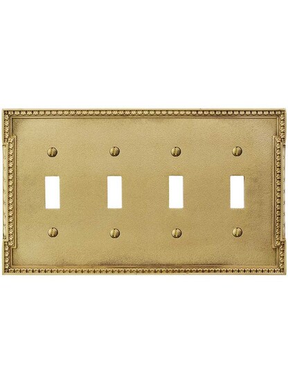 Alternate View of Neoclassical Quad Gang Toggle Switch Plate.