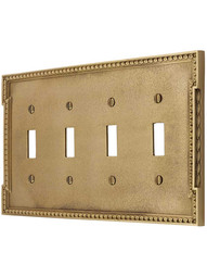 Neoclassical Quad Gang Toggle Switch Plate