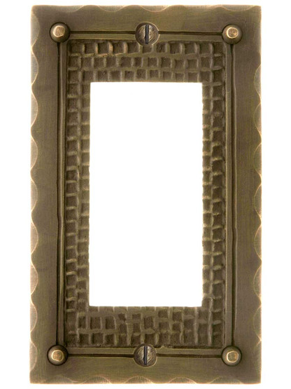 Alternate View of Bungalow Style Single GFI Cover Plate In Solid Cast Brass.