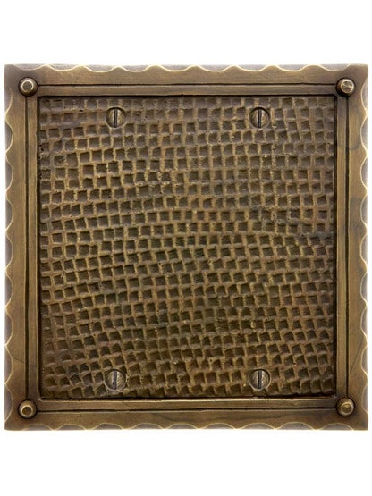 Alternate View of Bungalow Style Double Gang Blank Switch Plate In Solid Cast Brass.