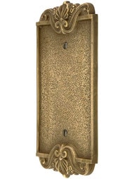 Art Nouveau Single Blank Switch Plate Cover in Antique-By-Hand Finish.