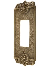 Art Nouveau Single GFI Cover Plate In Antique-By-Hand Finish