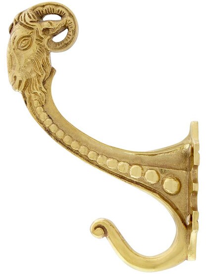 Alternate View of Ulysses Solid-Brass Double Hook.