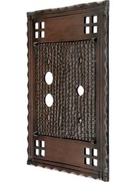 Arts and Crafts Push Button/Rotary Dimmer Combination Switch Plate.