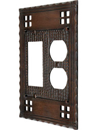 Arts and Crafts Duplex / GFI Combination Switch Plate In Oil-Rubbed Bronze.