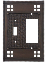 Arts and Crafts Toggle / GFI Combination Switch Plate in Oil Rubbed Bronze