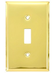 Classic Single Toggle Switch Plate In Pressed Brass or Steel