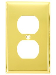 Classic Single Duplex Cover Plate In Pressed Brass or Steel