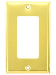 Classic GFI Cover Plate In Pressed Brass or Steel