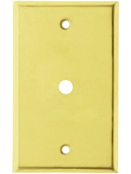 Classic Cable Jack Cover Plate In Pressed Brass or Steel