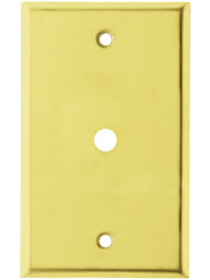 Classic Cable Jack Cover Plate In Pressed Brass or Steel