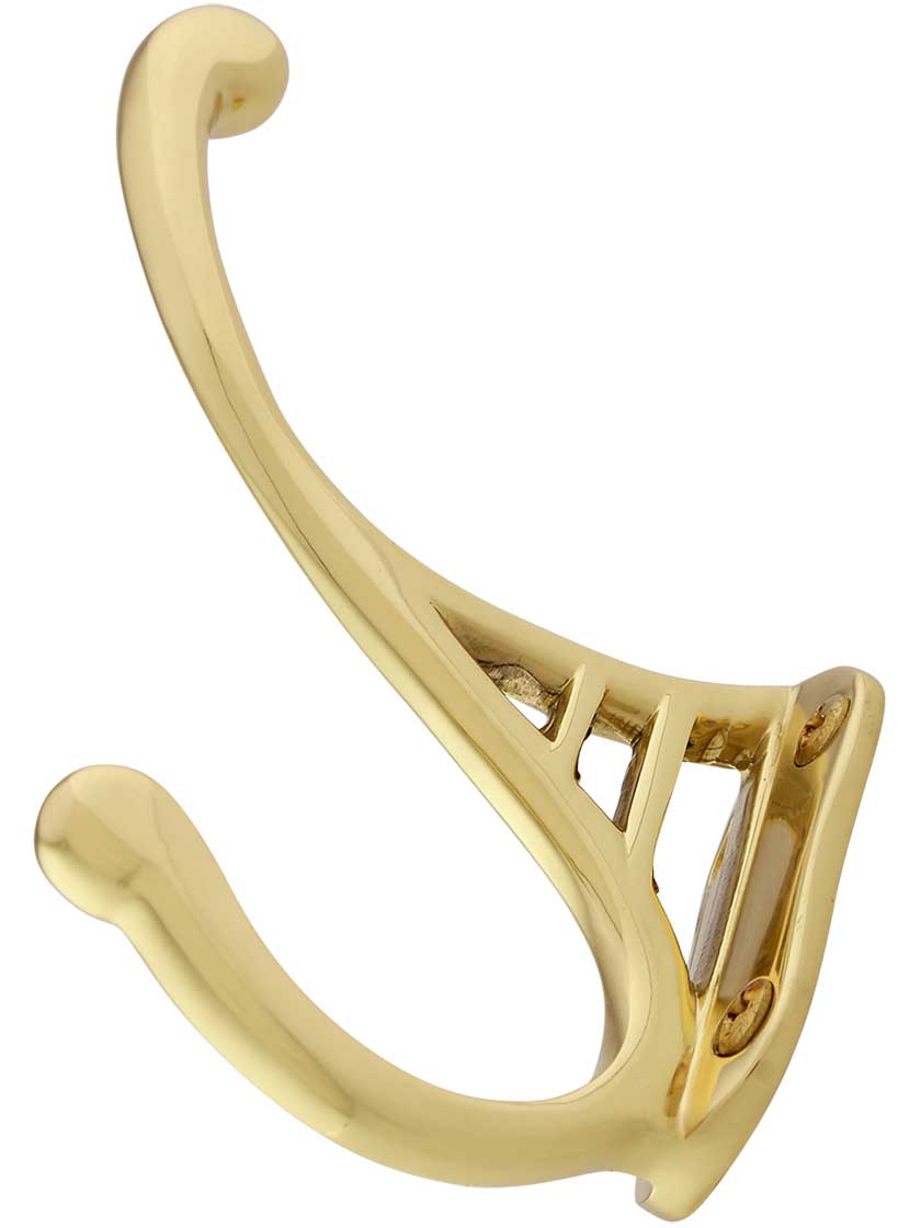 Alternate View 2 of Victorian Harp Style Brass Hook With Choice of Finish