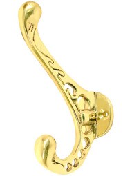 Victorian "Perforated" Brass Hook With Choice of Finish
