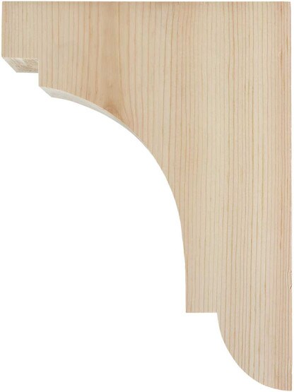 Alternate View of Medium Pine Cove Shelf Bracket 8 inch x 6 inch x 1 1/2 inch.