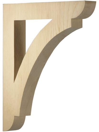 Large Pine Shelf or Porch Bracket 12 inch x 10 1/2 inch x 1 1/2 inch.