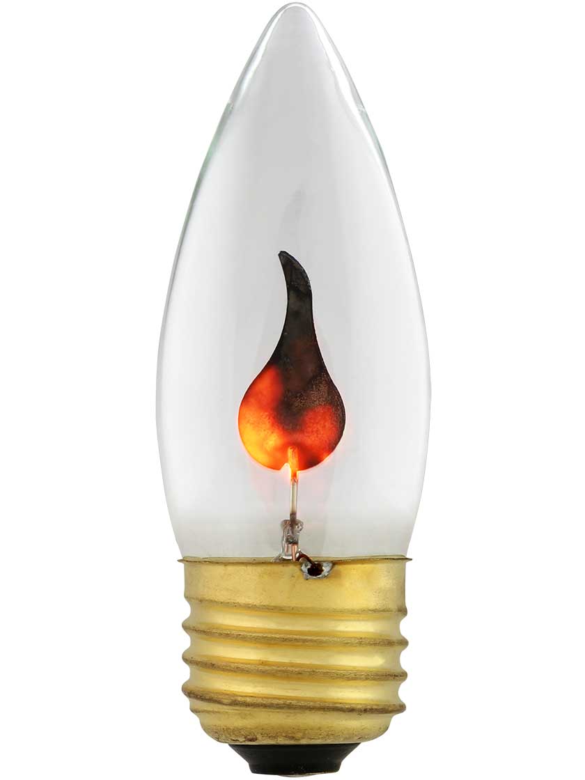 4 Vintage ABCO  Flicker Flame Light Bulbs 3w 120v Candelabra Small Base NOS Lot 