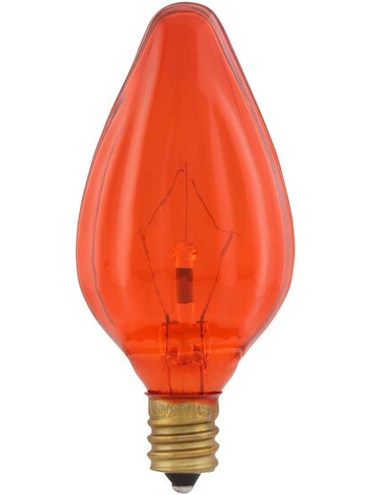 Alternate View of Candelabra Base Dark Amber Flame Light Bulb - 25 Watt