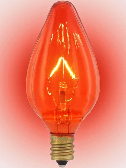 Alternate View 2 of Candelabra Base Dark Amber Flame Light Bulb - 25 Watt