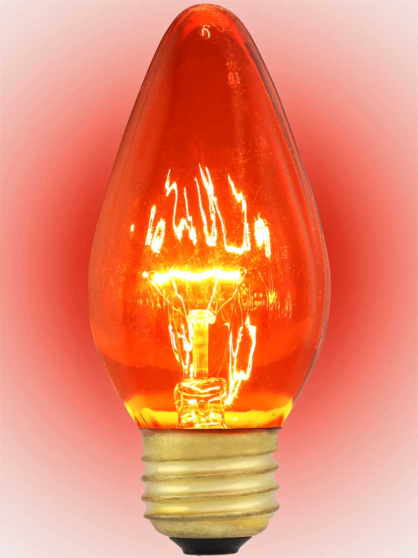 Alternate View 2 of Dark Amber Flame Light Bulb - 40 Watt