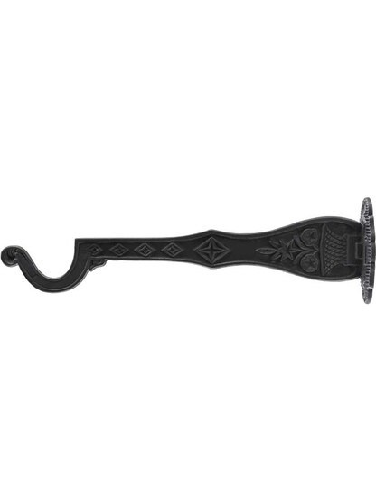 Alternate View of Cast Iron Victorian-Style Wall-Mount Plant Hanger in Matte Black.