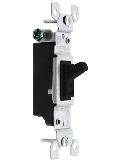 Leviton Single-Pole Toggle Switch in Black.