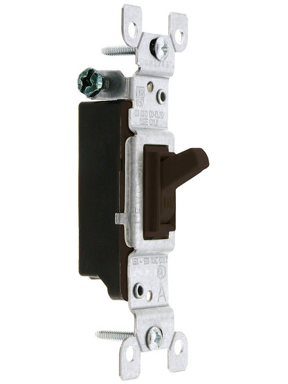 Leviton Single-Pole Toggle Switch in Brown.