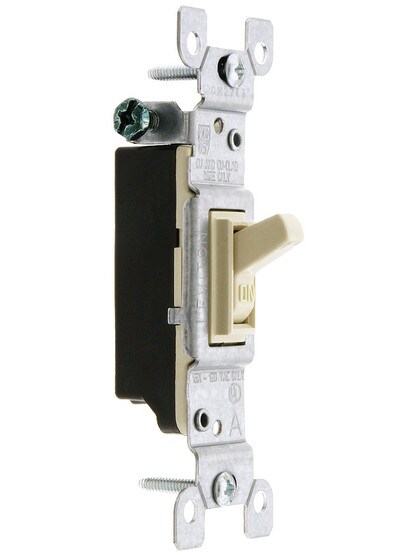 Leviton Single-Pole Toggle Switch in Ivory.