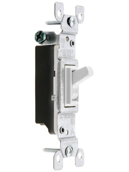 Leviton Single-Pole Toggle Switch in White.