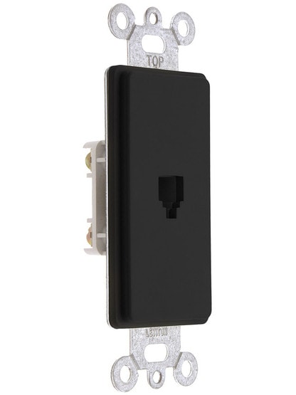 Leviton Decora Phone Jack in Black.