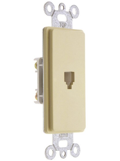 Leviton Decora Phone Jack in Ivory.