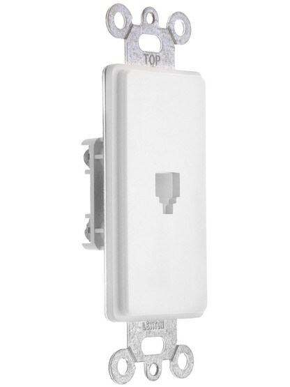 Leviton Decora Phone Jack in White.