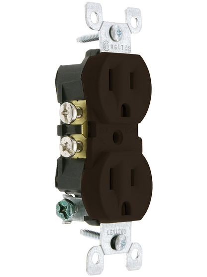 Leviton Duplex Receptacle in Brown.