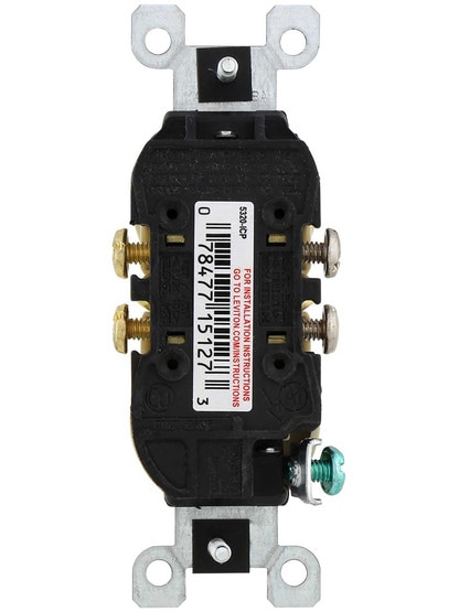 Alternate View of Leviton Standard Duplex Outlet / Receptacle