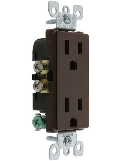 Leviton Standard Decora Duplex Outlet in Brown.