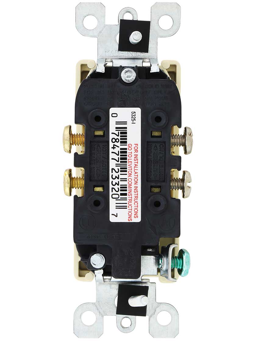 Alternate View of Leviton Standard Decora Duplex Outlet