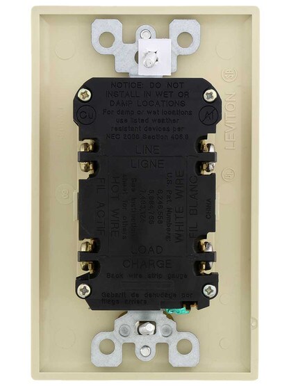 Alternate View of Leviton Standard GFCI Outlet / Receptacle