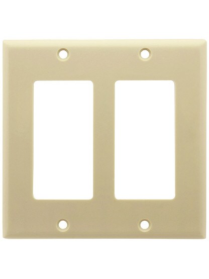 Leviton Double Decora Cover Plate in Ivory.