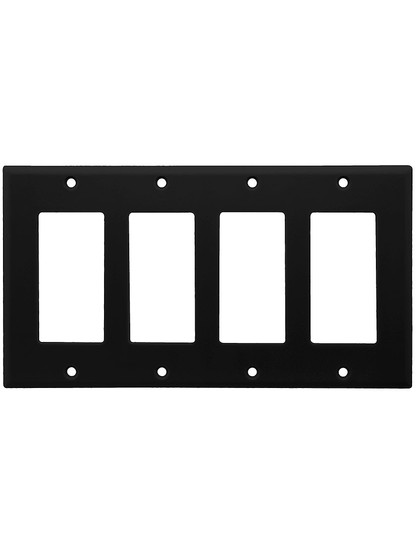 Leviton Quad Decora Cover Plate in Black.