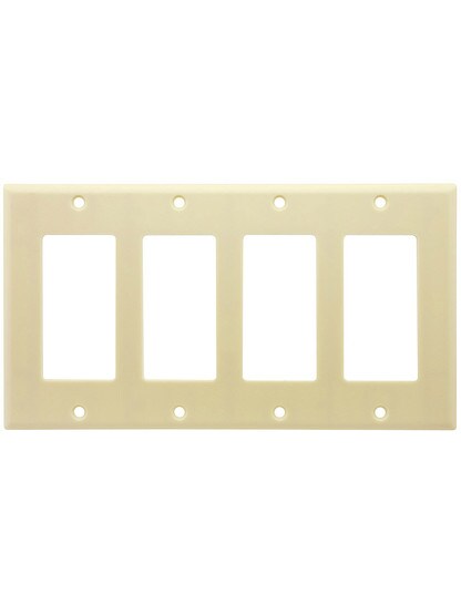 Leviton Quad Decora Cover Plate in Ivory.