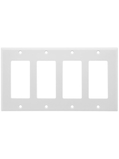 Leviton Quad Decora Cover Plate in White.