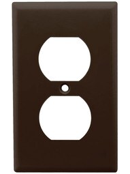 Leviton Single Duplex Cover Plate in Brown.
