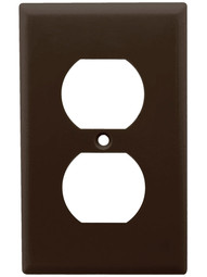Leviton Single Duplex Cover Plate in Brown.