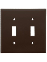 Leviton Double Toggle Cover Plate in Brown.