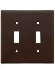 Leviton Double Toggle Cover Plate in Brown.