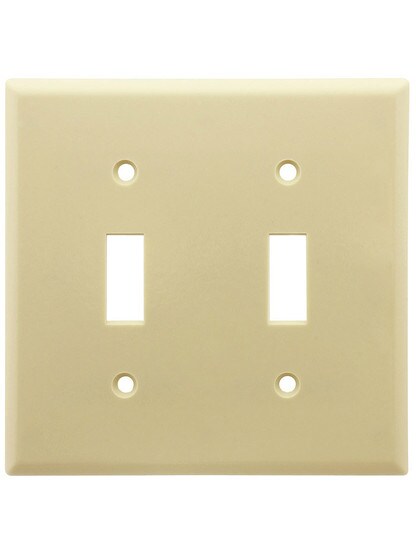 Leviton Double Toggle Cover Plate in Ivory.