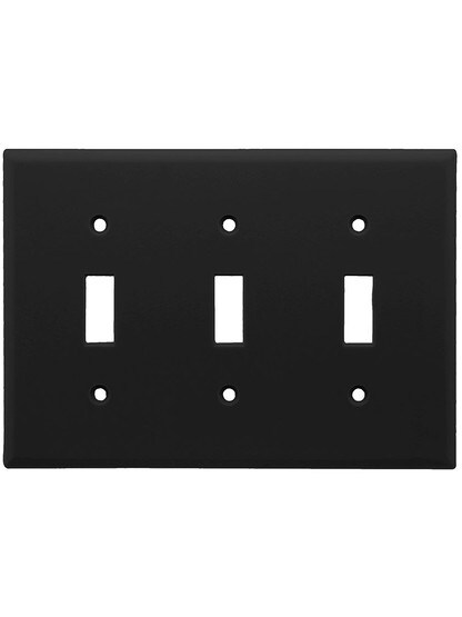 Leviton Triple Toggle Cover Plate in Black.