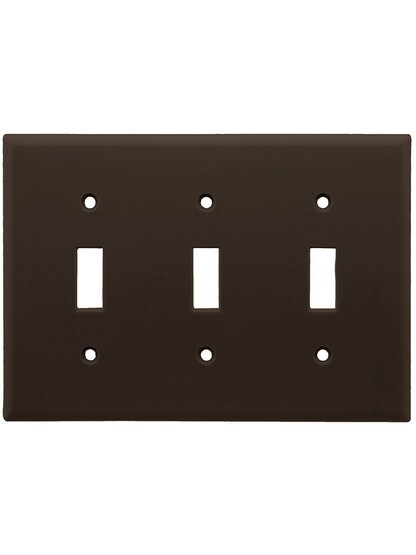 Leviton Triple Toggle Cover Plate in Brown.