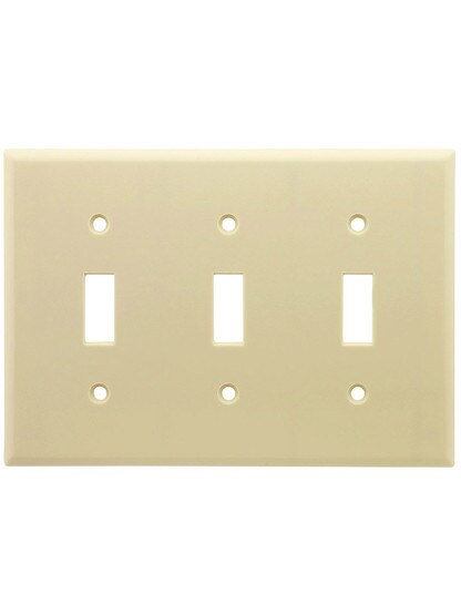 Leviton Triple Toggle Cover Plate in Ivory.