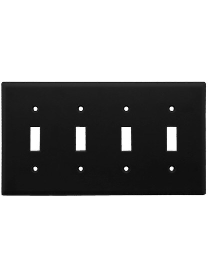 Leviton Quad Toggle Cover Plate in Black.